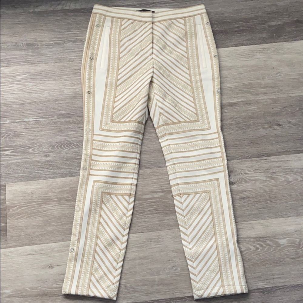 Gold and off white dress pants